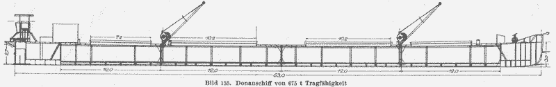 Donauschiff - 675 t (Lngsri / schets / elevation)